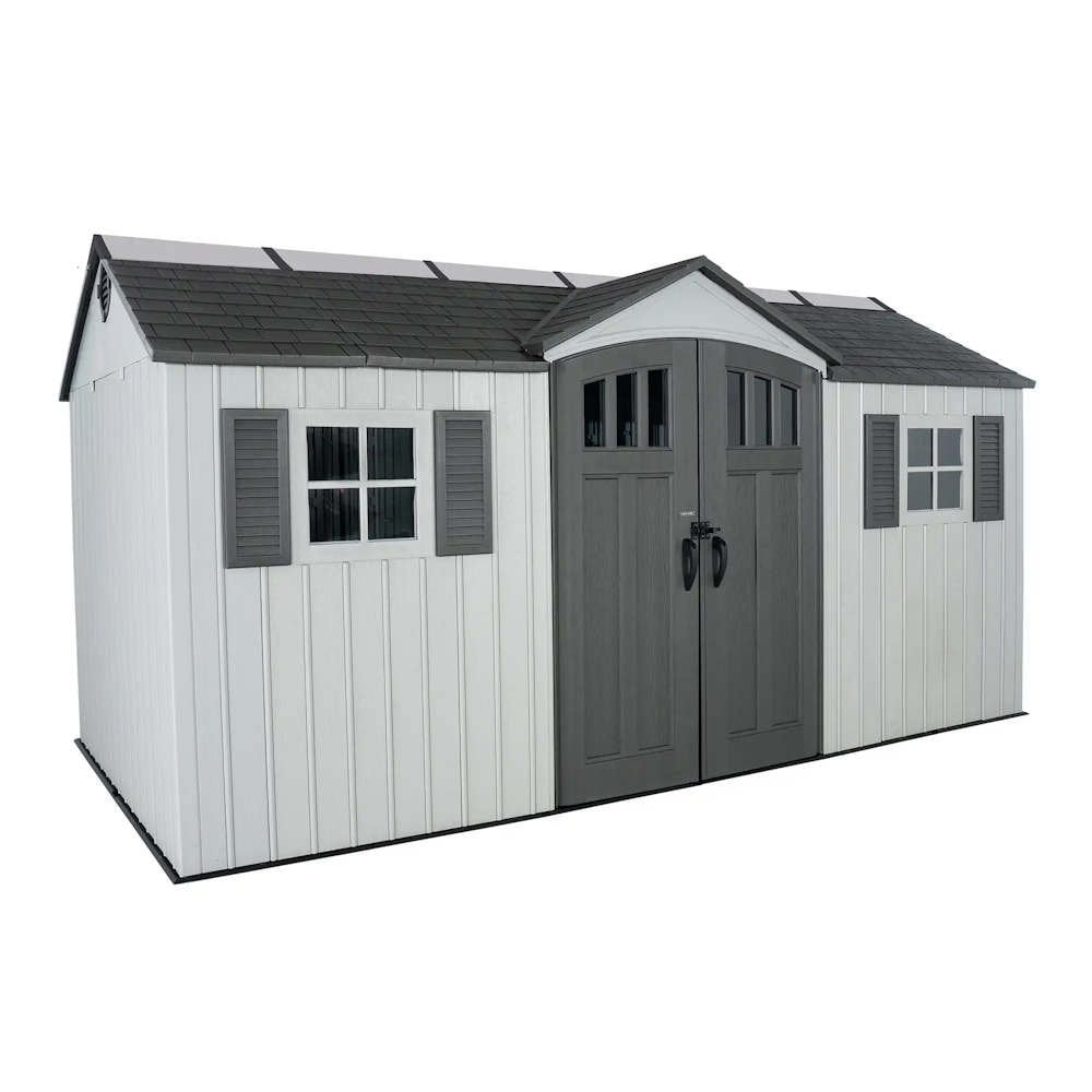 Planshoy 15x8 Single Entrance Plastic Garden Shed Weatherproof Storage Unit